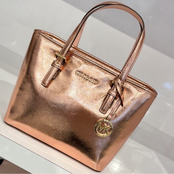 Michael Kors; Jet Set Travel Extra-Small Metallic
Top-Zip Tote Bag - Picture 5 of 6